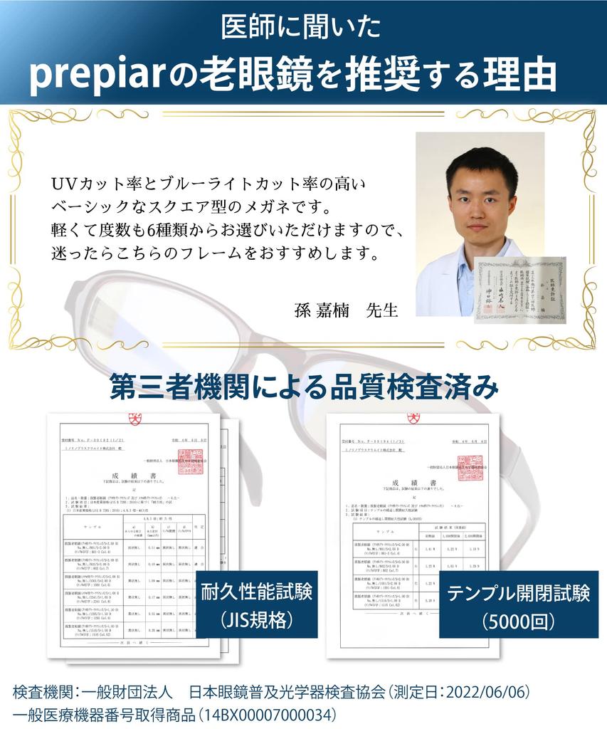 Reading Blue Light UV Black [PrePiar] Glasses, Stylish, Compact, Cut, Protection, Portable, Men's, Women's, +1.5