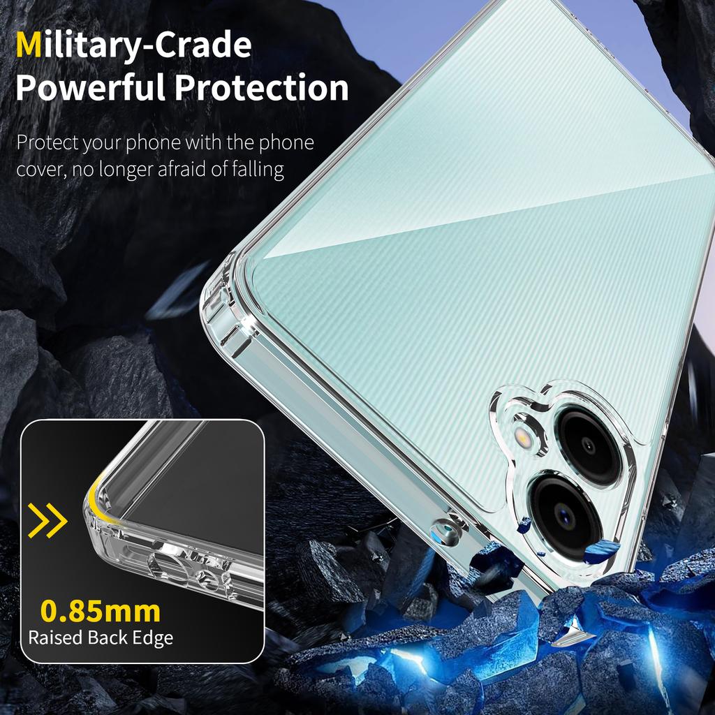 For Samsung Galaxy A06 5G Clear Phone Case TPU+Acrylic Shockproof Phone Back Cover