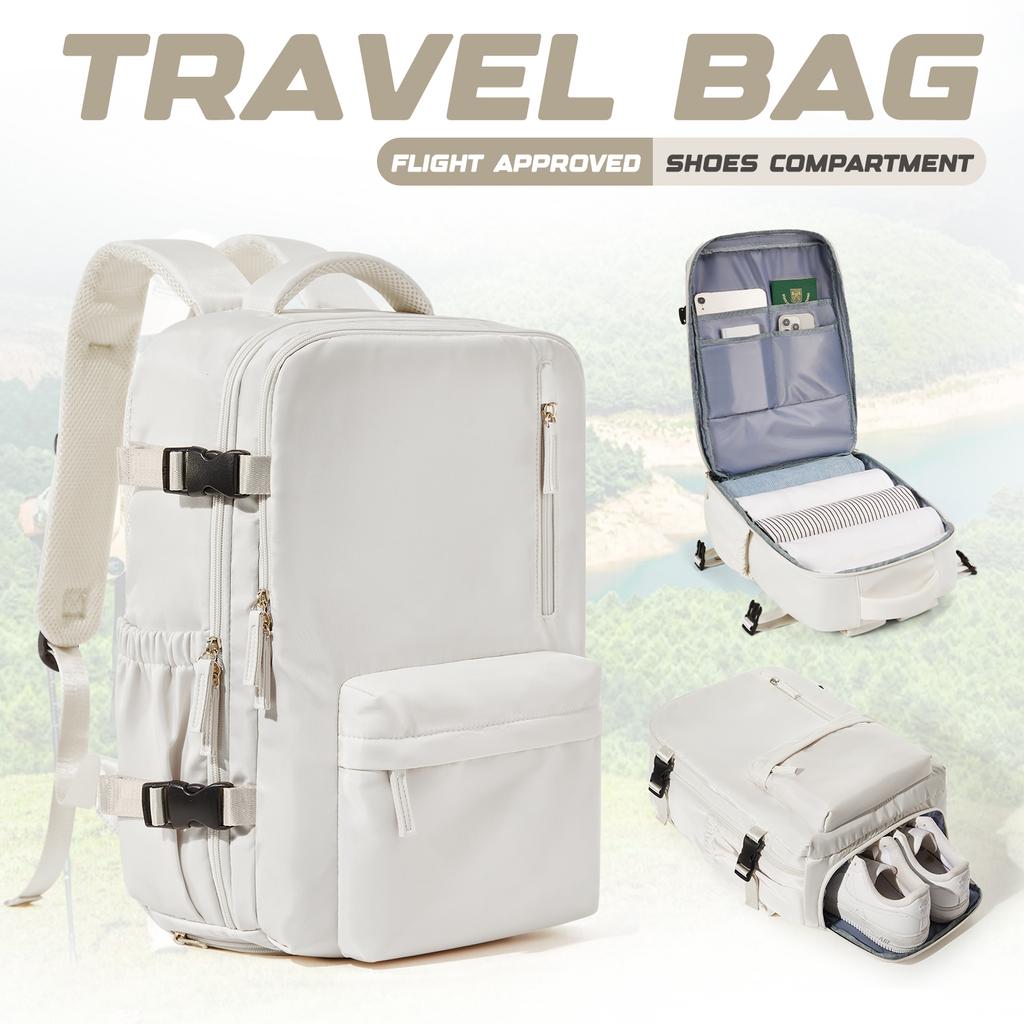 Waterproof Travel Backpack With Shoe Compartment Adjustable Straps, Laptop Backpack &School Bag For Men Women, Casual Travel Bag