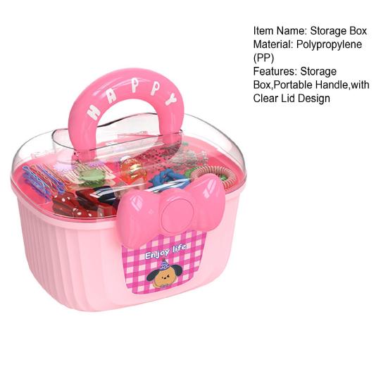 Aufbewahrungsbox für Haaraccessoires Staubdichter Deckel mit Schleifen-Dekor Schichtbehälter für Kinderclips Krawatten