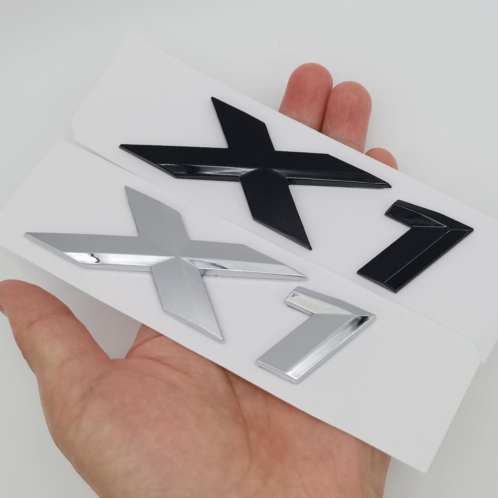 3D ABS Chrome Black Logo X1 Emblem Letters Nameplate Sticker Car Rear Trunk Badge For BMW X1 E84 F48 U11 Styling Accessories Uo2