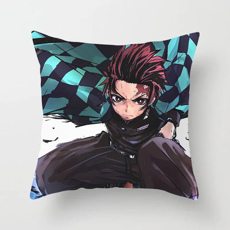 45 * 45Cm Anime Demon Slayer Kimetsu No Yaiba Printed Pillowcase Kids Bedroom Living Room Home Decor Pillow Cases Pillowcase