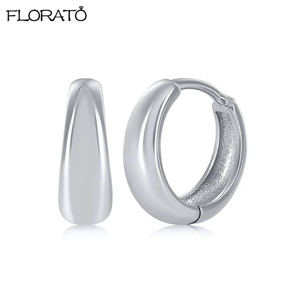 925 Silver Ear Needle Simple 10/15/25mm Hoop Earrings for Women Round Dangle Gold Earrings Fashion Korean Jewelry