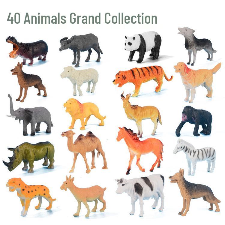 Children s Wildlife Simulation Animal Model Ornaments - Set of 40 Hollow Models