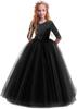 Girls Long Sleeve Flower Girl Wedding Dress Princess Gown