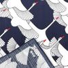 Hamamonyo Large Cloth (Furoshiki 90cm) Celebration Crane Navy