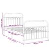Metal Bed Frame with Headboard and Footboard White 100 x 190 cm