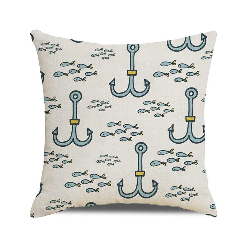 Watercolor sailing-themed sailboat Digital printing short plush pillow covers for car sofa office cushion cover home goods