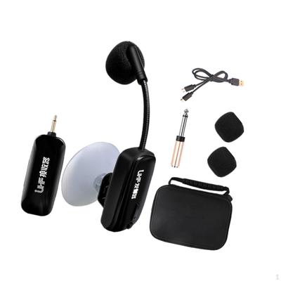 Musical Instrument Microphone Receiver Cordless with Adapter Suction Cup Mount for Viola Acoustic