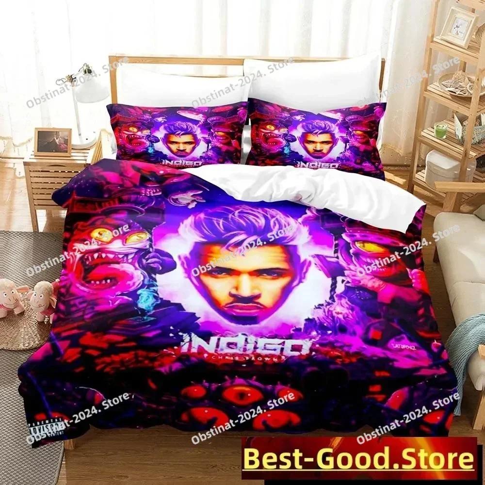 Chris Brown Bedding Set Single Twin Full Queen King Size Bed Set Adult Kid Bedroom Duvetcover Sets 3D Anime Bed Sheet Set