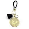Arabischer Muslimischer Allah Koran Runde Medaille Schlüsselanhänger für Damen Herren Edelstahl Goldfarbe Islamischer Quasten Schlüsselring Amulett Schmuck