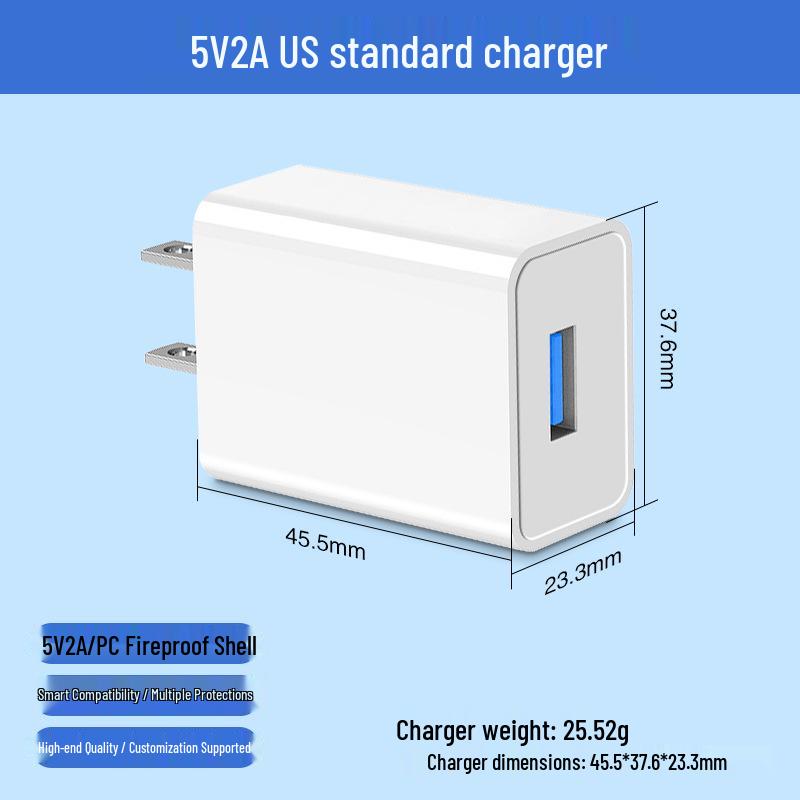 5V 2A 10W US Standard Charger for Apple, Samsung, Huawei Phones & Home Appliances