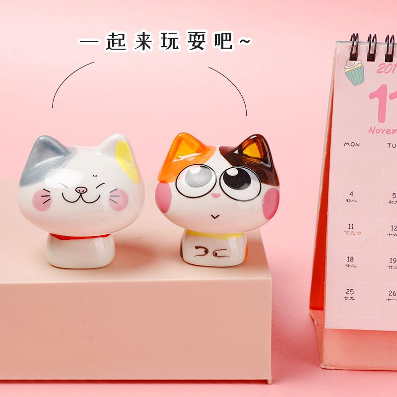 Creative Ceramic Cat Ornaments Mini Cute Desk Office Desk Room Ceramic Car Ornaments Department of Healing Birthday Gifts