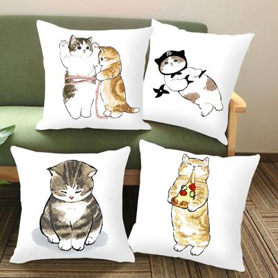 Bedroom Pillowcase Sofa Car Decoration Pillow Cat  Cute Cartoon  Cushion Cover