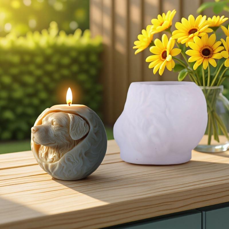Pet Puppy Candle Silicone Mould Dog Figurine Silicone Mold For Epoxy Resin Craft Handmade Candle Soap Chocolate Baking