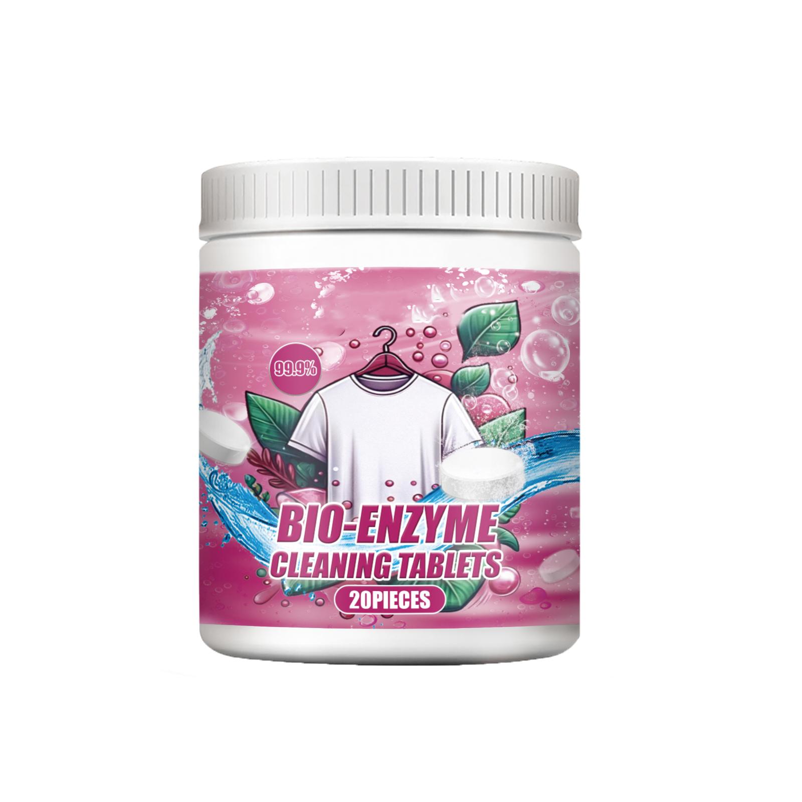 

Effervescent Laundry Cleaning Tablets, Bio Enzyme Exploding , Stain Remover, Scent Retaining, Cleaning Tablets One Size рожевий