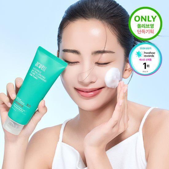 Acwell Licorice Water PH Balancing Pore Cleansing Gel Foam Double Pack (160ml+160ml)