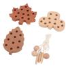 Threading Leaves Toys Set Wooden Thickened Recognition Educational Threading Game Toys Kit
