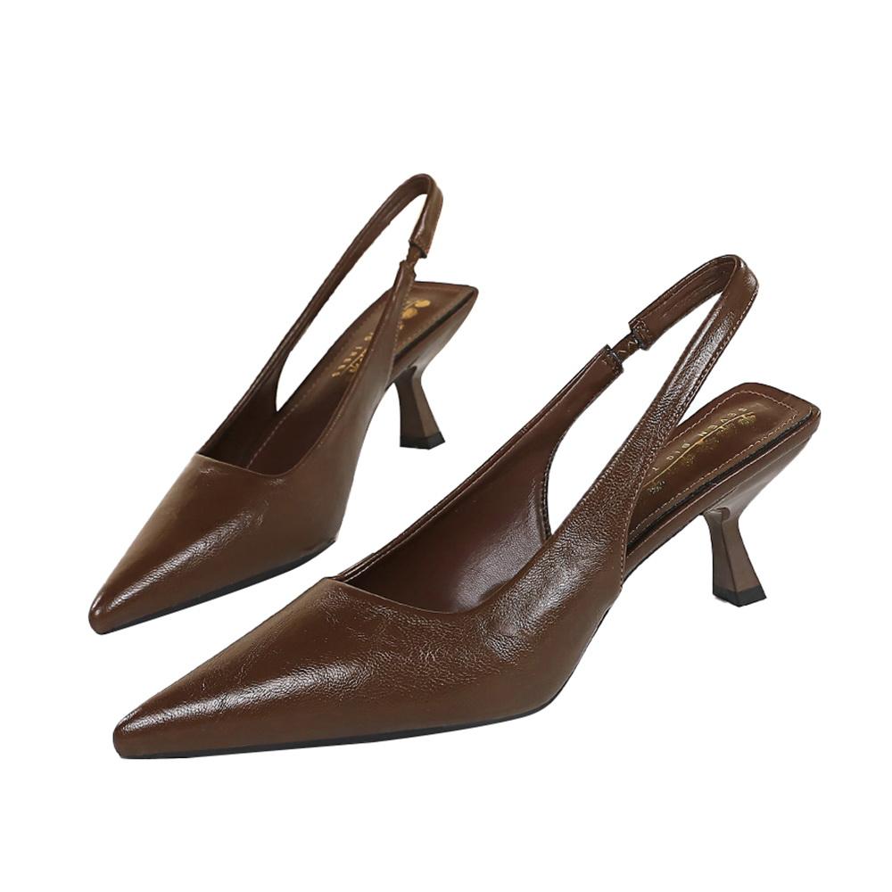 

Style Banquet High Heels Women s Simple Thin Heel Rear Empty Pointed Single Shoe Rear Strap Temperament Women s Shoes DS-6091 40
