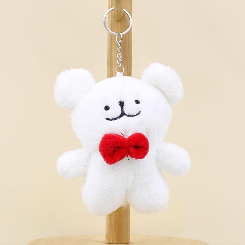 

Line Creative Heartfelt Dog Plush Keychain Soft Short Plush Toy For Girls Thoughtful Gift Bowtie Line Dog