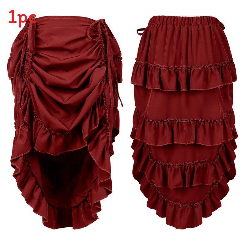 Halloween Gothic Renaissance Skirt With Drawstring For Cosplay And Costumes