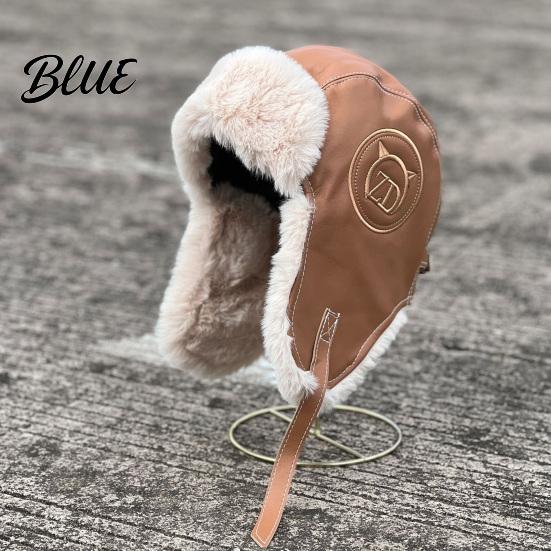 Outdoor Hat Winter Protection Fluffy Solid Color Plush Lining Women Bomber Ear Ski Windproof Letter