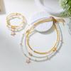 Boho Multilayer Starfish Shell Rice Beads Jewelry Set for Women Vintage Imitation Pearl Necklace Earrings Summer Beach Jewelry