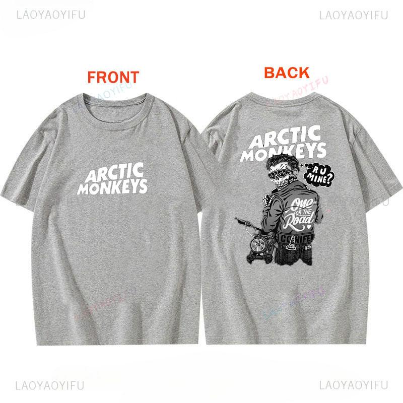 Arctic Monkeys T-Shirt Doppelseitiger Druck Shirt Rundhalsausschnitt Lässig Streetwear Allmatch Alternative Rock Goth Y2k Kleidung
