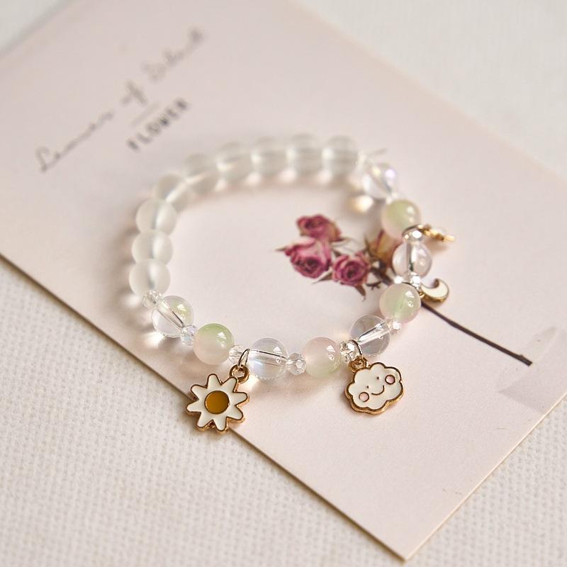 Year Sweet Cute Cat Crystal Beaded Bracelet Girls, Girlfriend Student Bracelet Wholesale