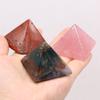 1Pc Reiki Healing Crystal Pyramid Ornament Decoration Energy Natural Stone Quartz Agate Amethyst Jade Gemstone Home Decor Jewelry Mini Furnishings 4cm