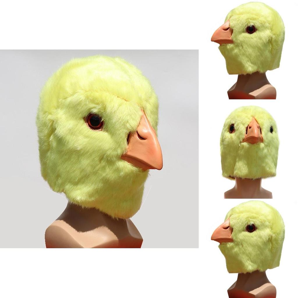 Latexová maska kuřátka se zábavným designem pro Halloweenskou kostýmovou párty a DIY cosplay