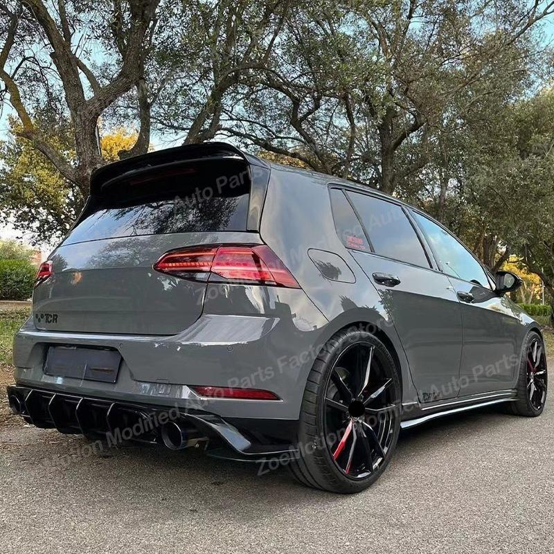 Para Volkswagen Golf MK7.5 GTI TCR 2017-2020 Difusor Trasero Placa Spoiler Labio Splitter Kit de Carrocería Tuning Accesorios para Coche