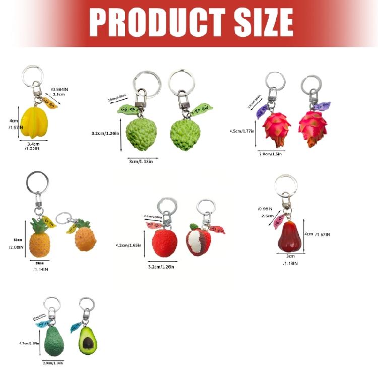 Playful Miniature Fruit Pendant Keychain Multi Purpose Decoration Wallet Hanging Ornament For Bags Phones Youth