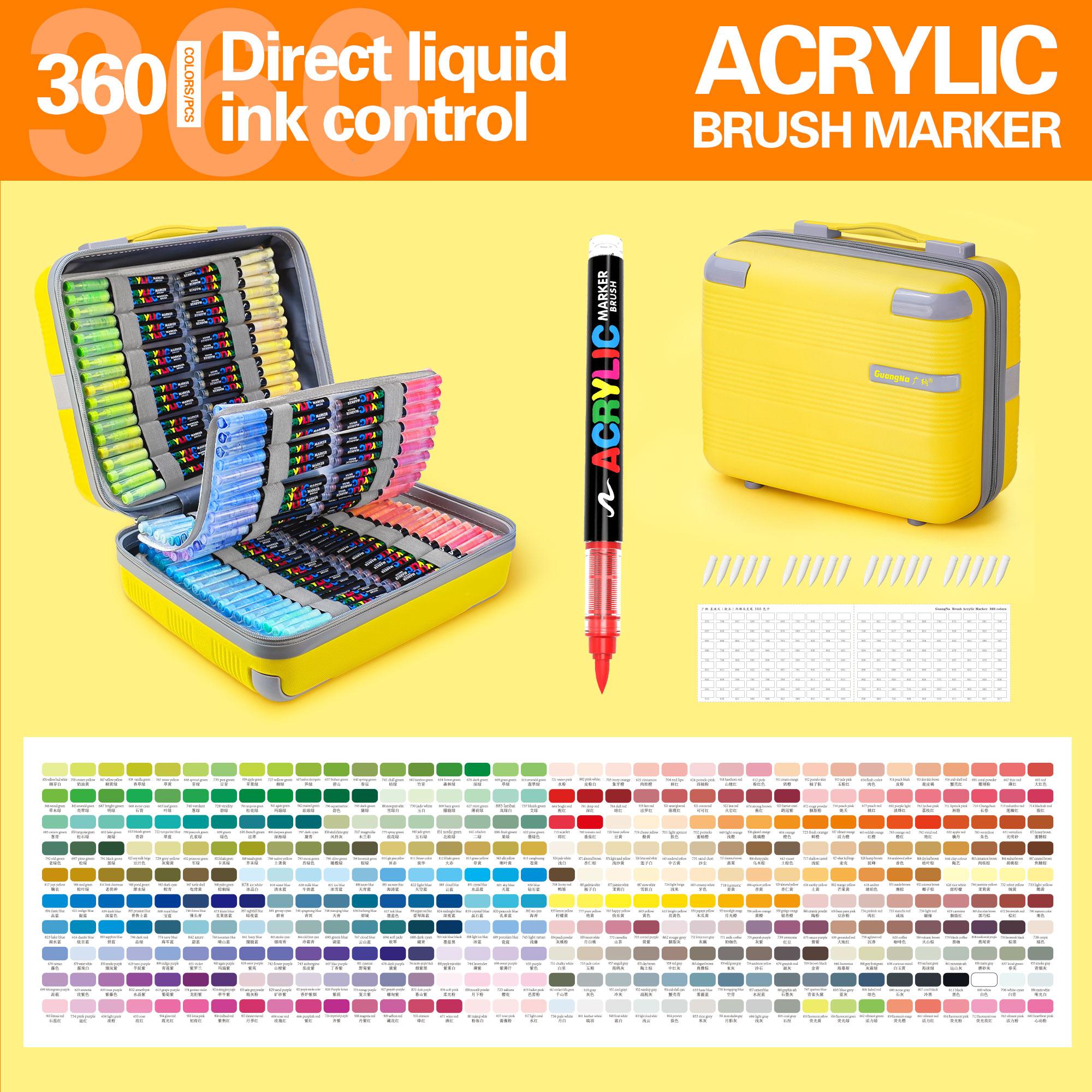 

360 Colors Set Acrylic Paint Pen Marker Brush Tip Paint Marker For Rock Painting Wood Canvas Stone Christmas Gift DIY Craft Art