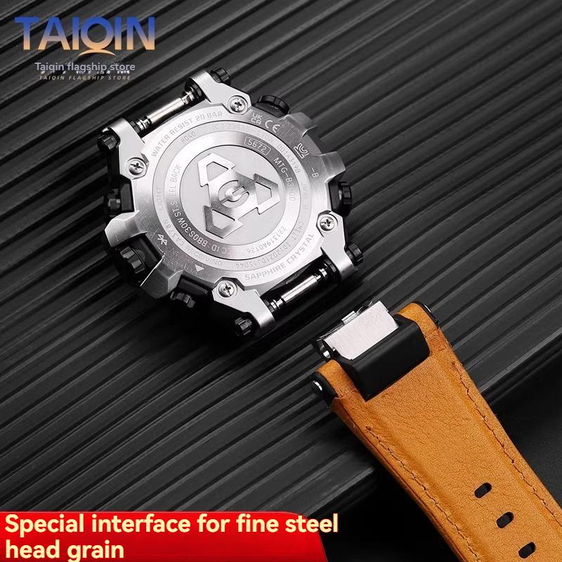 Modified Quick Release Leather Belt Nylon Strap For Casio G-SHOCK 5672 MTG-B3000 Italian leather Watchband Bracelet Accessories