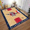 "Houston Rockets Basketball Court Print Carpet, Sports Room Decor Rug" Suitable for use as an anti-slip for living room bedroom sofas
