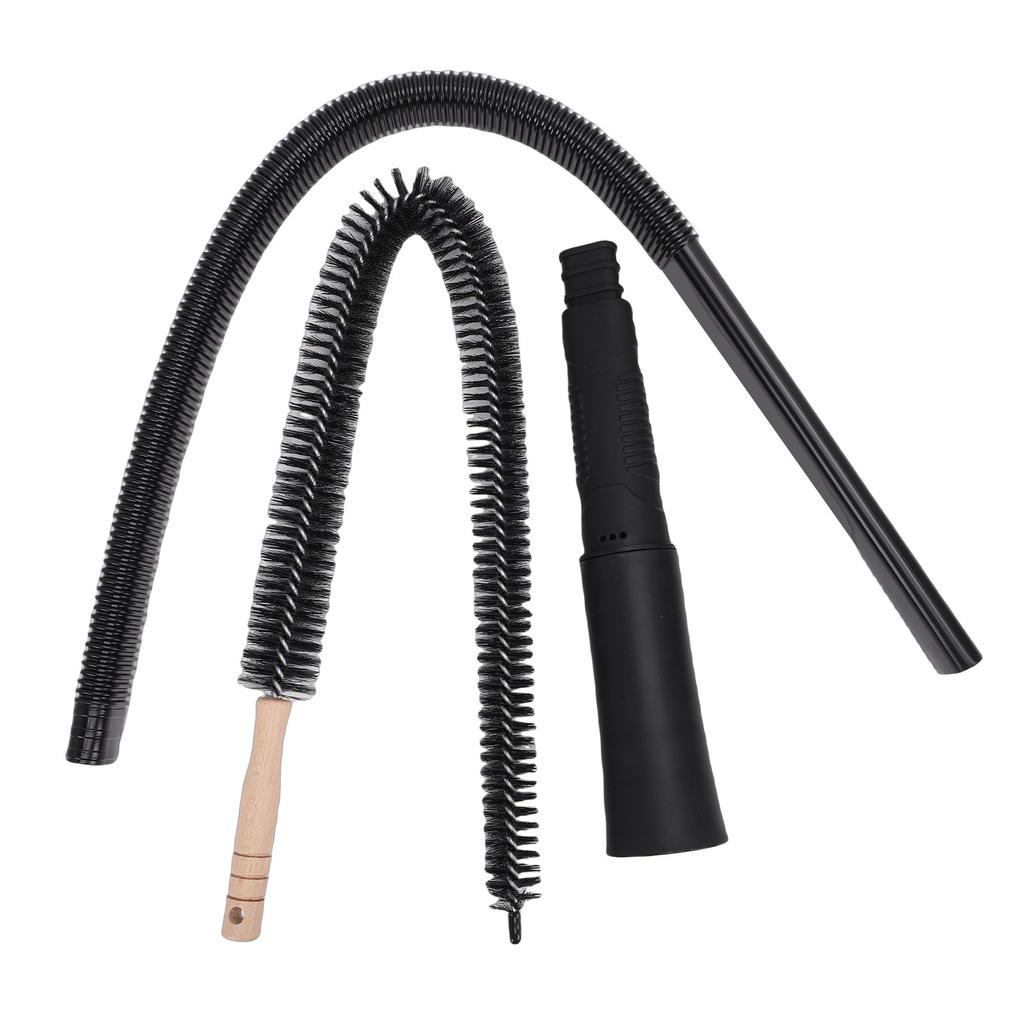 Dryer Vent Cleaner Kit Flexible Vacuum Hose Attachment and Long Lint Brush for Deep Cleaning Black