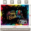 D Rainbow Graffiti Happy 18th Birthday Photography Background