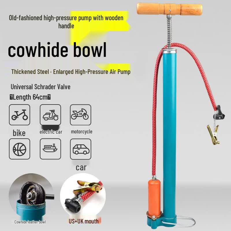 

Aokewen Classic Wooden Handle Bicycle Air Pump