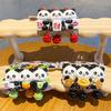 3Pcs Keychain Magnetic Mahjong Panda Doll Good Luck Charm Key Chain Backpack Bag Handbag Accessories