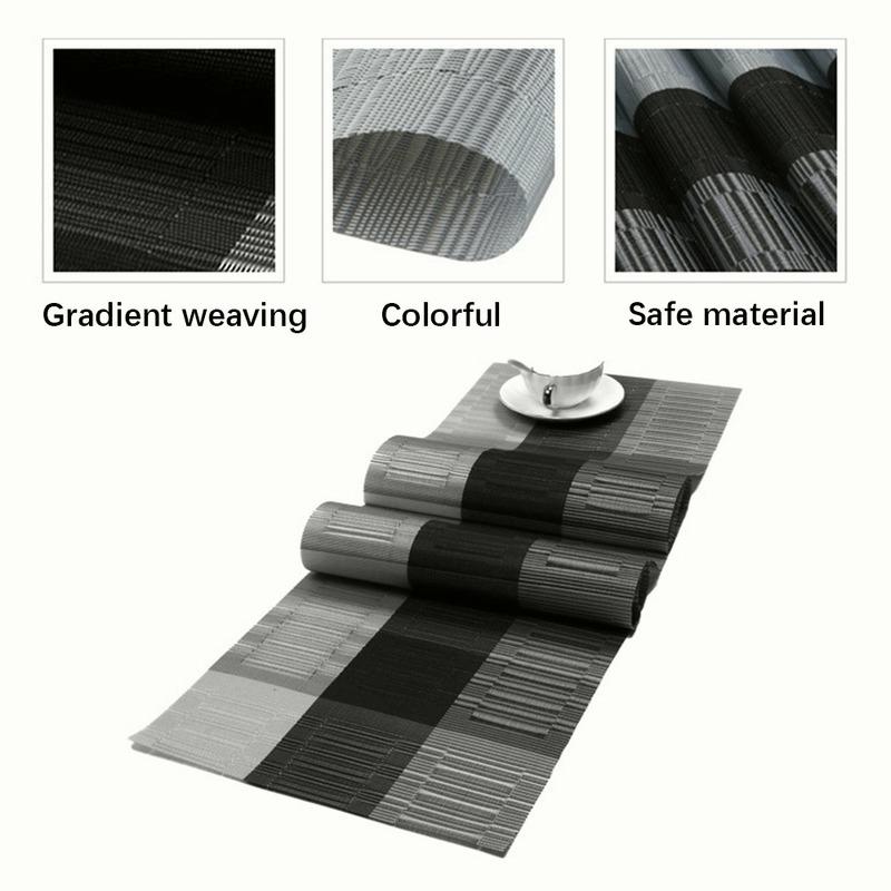 PVC Table Runner Bamboo Pattern Kitchen Tableware Non-Slip Washable 30x180cm