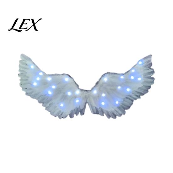 Realistic Angel Wings for Photography LED Light Up Feather Costume Kids, Cupid Parties Glowing Fairy Wings, Halloween Cosplay Party Performance Props