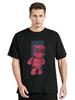 Fashion All-match Women Cotton T-shirt Cartoons Cute Bear Tops Summer Black Classic O-Neck Tee Women Clothes Hip Hop Tshirt