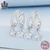 Avle Swaying Double Ring Star Earrings - S925 Sterling Silver, Cross-Border Women's Versatile Design
