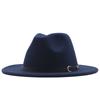 New spot European and American flat-brimmed felt jazz hat, British gentleman's retro woolen fashion felt hat