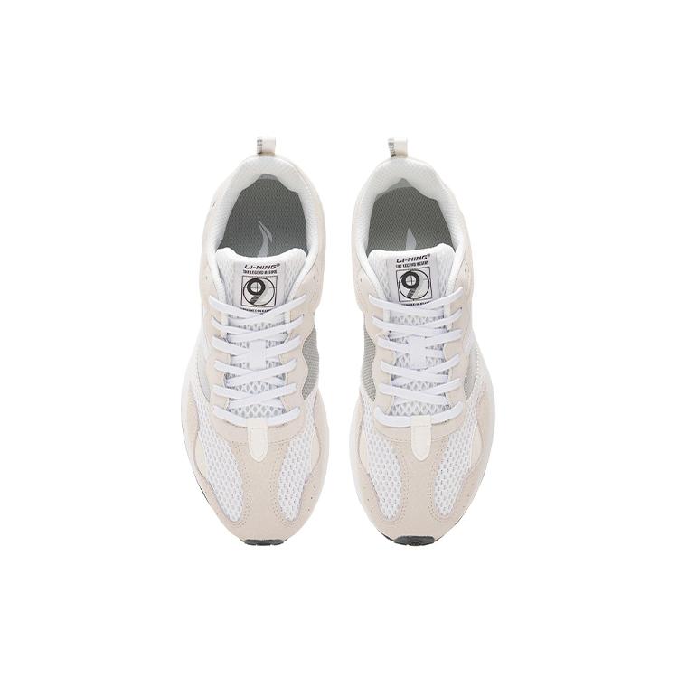 New LiNing Fangyuan Classic Cushioning Anti Slip And Wear Resistant Low Top Sports Casual Shoes Women's White Sand Gray AGCS018-1