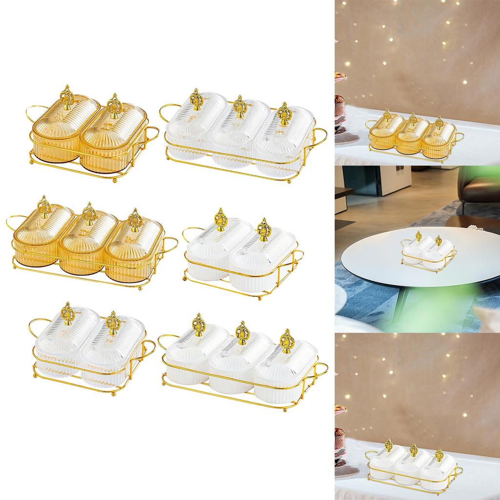 Candy Bowl Appetizer Serving Tray Snack Dishes Divided Platter Fruit Container With Lids