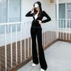 Women's Gold Velvet Tracksuit, 2025 Spring/Autumn Trendy Fashion Casual Hoodie Two-Piece Set