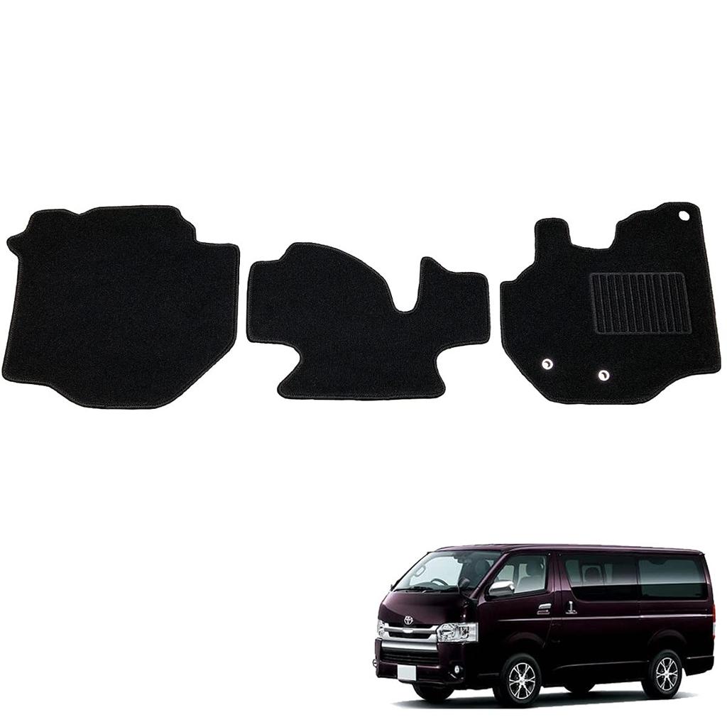 Fenice Automatte Bodenmatte Nur 1. Reihe Inlandsfertigung Hiace Ace Standardkarosserie Super Black Formbeständig gegen Rutschen Automatten Teile Spezialität (Toyota