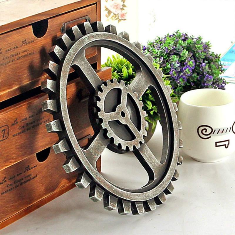 Ornement Engrenage Style Industriel Vintage 24cm Barre d'Engrenage Art Mural Décoration Murale Ornement à Suspendre au Mur Engrenage